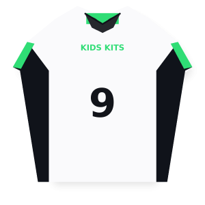 Kids Kits home football kit, white with green trim